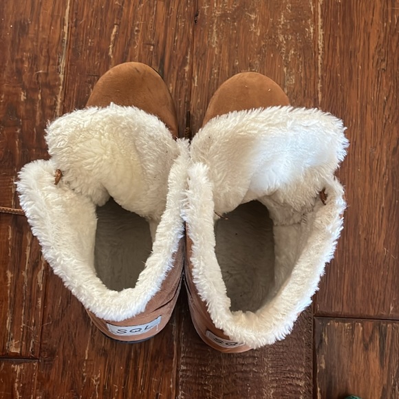 SQL Chestnut Brown Suede Faux Fur Lined Lace-Up Winter Boots. EU Size 40. - Picture 2 of 10